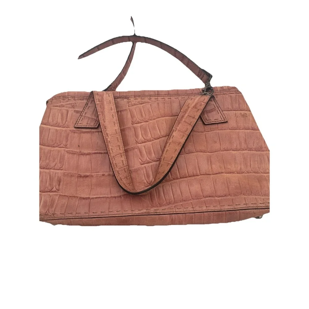 Vintage Y2K 90s 2000s Fossil Pink Alligator Leather Shoulder Club Hobo Bag Purse